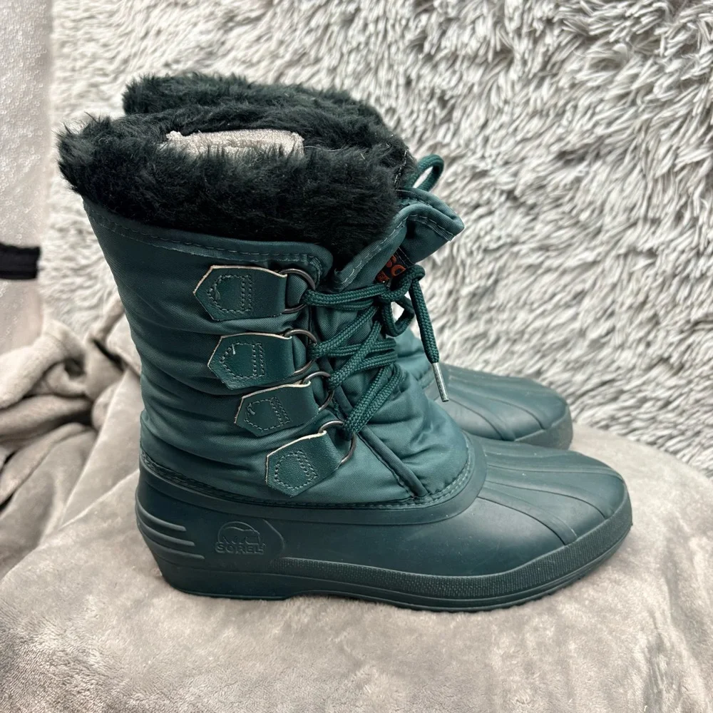 Sorel Boots Womens Size 8 Kaufman Canada Lace Up Duck Boot Green